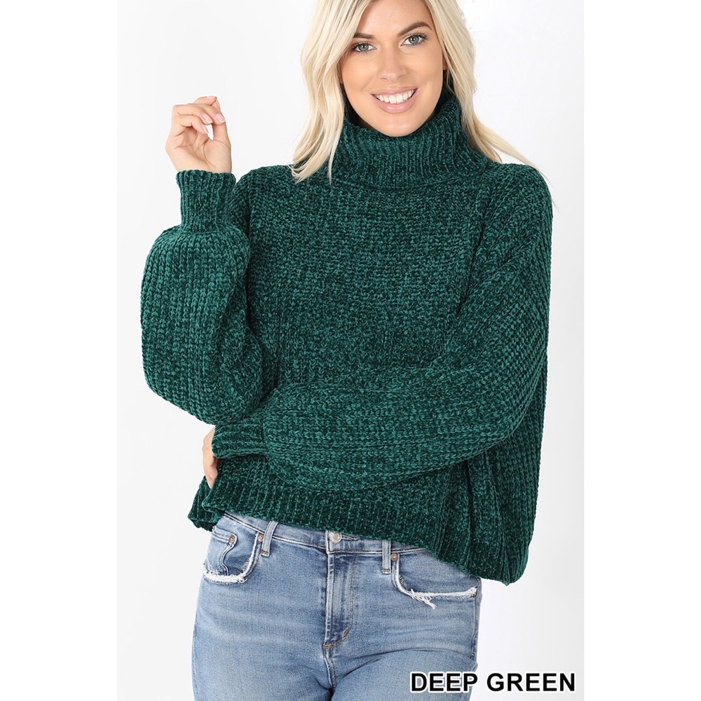 Chenille Turtleneck Sweater